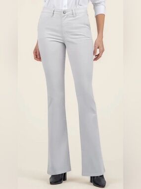 KUT FROM THE KLOTH Women Ana High Rise Velveteen Flare Pants Light Gray Sz 6 NWT